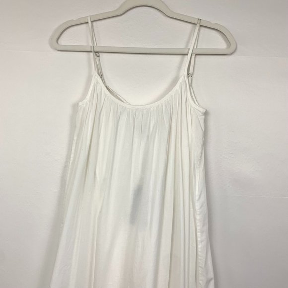 Allsaints Paola Cotton Midi Ruffle Eyelet Open Back Dress Chalk White - Picture 5 of 12